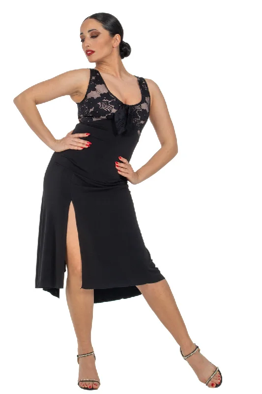 Crisscross Tango Dress with Lace Bust & Back Movement